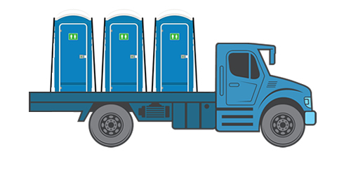 Loo Crew delivery truck providing quick porta potty rental service in Daytona Beach